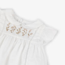 Tartine et Chocolat-فستان أبيض مطرز للبنات | Childrensalon Outlet