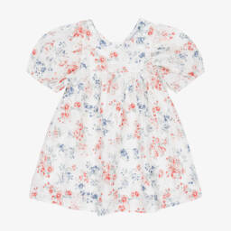 Tartine et Chocolat-فستان أبيض أنيق للبنات بتطريز زهور | Childrensalon Outlet
