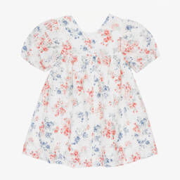 Tartine et Chocolat-فستان أبيض أنيق للبنات بتطريز زهور | Childrensalon Outlet