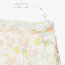 Tartine et Chocolat-Girls Floral Ivory Linen Shorts | Childrensalon Outlet