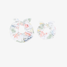 Tartine et Chocolat-ثنائي رباط شعر عاجي ووردي مزهر للبنات | Childrensalon Outlet