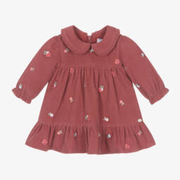 Tartine et Chocolat-Girls Floral Pink Corduroy Dress | Childrensalon Outlet