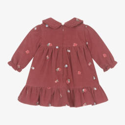 Tartine et Chocolat-Girls Floral Pink Corduroy Dress | Childrensalon Outlet