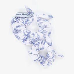 Tartine et Chocolat-Набор резинок для волос с цветочным узором белый и синий для девочек | Childrensalon Outlet
