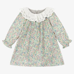Tartine et Chocolat-Girls Green Floral Liberty Print Dress | Childrensalon Outlet