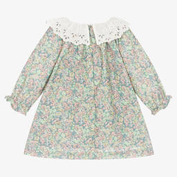 Tartine et Chocolat-Girls Green Floral Liberty Print Dress | Childrensalon Outlet