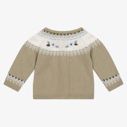 Tartine et Chocolat-كارديغان مزيج صوف محبوك لون أخضر للبنات | Childrensalon Outlet