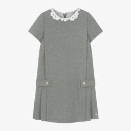 Tartine et Chocolat-Girls Grey Dogstooth Dress | Childrensalon Outlet