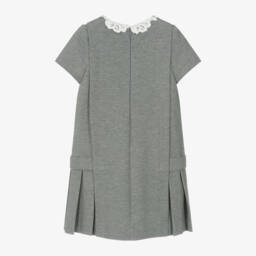 Tartine et Chocolat-Girls Grey Dogstooth Dress | Childrensalon Outlet