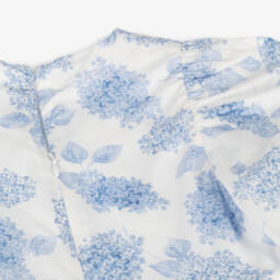 Tartine et Chocolat-Girls Ivory & Azure Floral Dress | Childrensalon Outlet