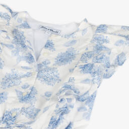 Tartine et Chocolat-جمبسوت بناتي عاجي وأزرق مزهر | Childrensalon Outlet