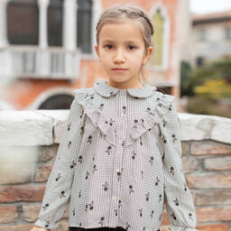 Tartine et Chocolat-Кремовая блузка в клетку для девочек | Childrensalon Outlet