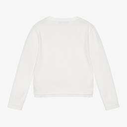 Tartine et Chocolat-Girls Ivory Cotton Flower Cardigan | Childrensalon Outlet