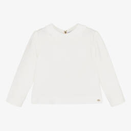Tartine et Chocolat-بلوز كريب لون عاجي للبنات | Childrensalon Outlet