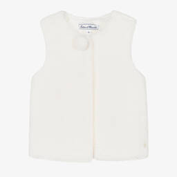 Tartine et Chocolat-جيليه فرو صناعي لون عاجي للبنات | Childrensalon Outlet