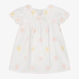 Tartine et Chocolat-Girls Ivory Floral Cutwork Dress | Childrensalon Outlet