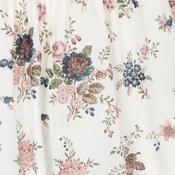 Tartine et Chocolat-فستان أطفال بناتي قطن لون عاجي بطبعة ورود | Childrensalon Outlet