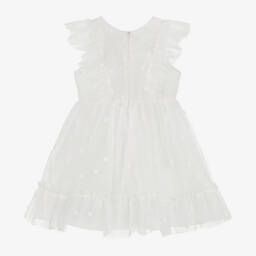 Tartine et Chocolat-Girls Ivory Floral Tulle Gown | Childrensalon Outlet