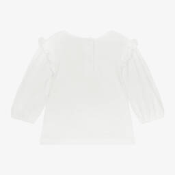 Tartine et Chocolat-Girls Ivory Mouse Long Sleeve Top | Childrensalon Outlet