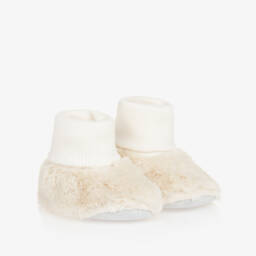 Tartine et Chocolat-بوت بيبي فرو صناعي لون عاجي | Childrensalon Outlet