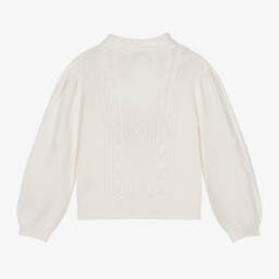 Tartine et Chocolat-Girls Ivory Wool & Cashmere Pullover | Childrensalon Outlet