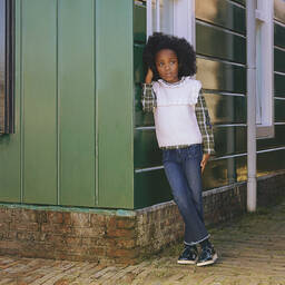 Tartine et Chocolat-Girls Ivory Wool & Cashmere Sweater Vest | Childrensalon Outlet