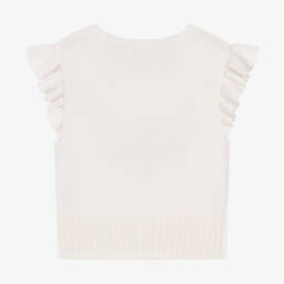 Tartine et Chocolat-Girls Ivory Wool & Cashmere Vest | Childrensalon Outlet