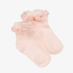 Tartine et Chocolat-Кружевные розовые носки для девочек | Childrensalon Outlet