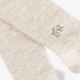 Tartine et Chocolat-Girls Light Beige Shimmer Tights | Childrensalon Outlet