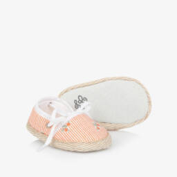 Tartine et Chocolat-Girls' Orange Striped Espadrille Pre-Walkers | Childrensalon Outlet