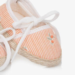 Tartine et Chocolat-Girls' Orange Striped Espadrille Pre-Walkers | Childrensalon Outlet