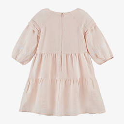 Tartine et Chocolat-فستان كتان مطرز لون زهري فاتح | Childrensalon Outlet