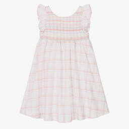 Tartine et Chocolat-Girls Pink Check Smocked Dress | Childrensalon Outlet