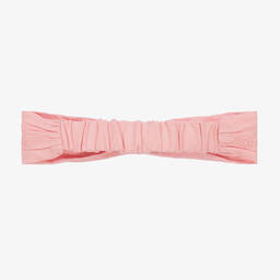 Tartine et Chocolat-Girls Pink Embroidered Linen Headband | Childrensalon Outlet