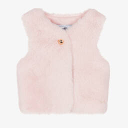 Tartine et Chocolat-Розовый жилет из искусственного меха | Childrensalon Outlet