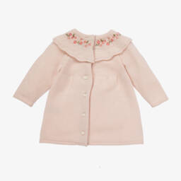 Tartine et Chocolat-Girls Pink Knit Wool Dress | Childrensalon Outlet