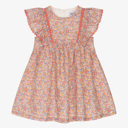 Tartine et Chocolat-Girls Pink Liberty Floral Cotton Dress | Childrensalon Outlet