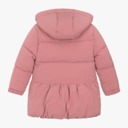 Tartine et Chocolat-Girls Pink Quilted Hooded Jacket | Childrensalon Outlet