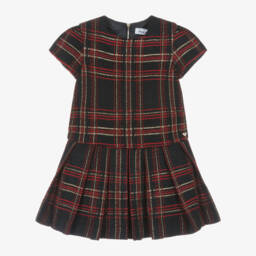Tartine et Chocolat-Girls Plaid Navy and Red Dress | Childrensalon Outlet