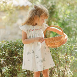 Tartine et Chocolat-Girls Plumeti Cotton Floral Frock | Childrensalon Outlet