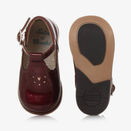 Tartine et Chocolat-حذاء لمرحلة بدء المشي جلد لامع لون أحمر للبنات | Childrensalon Outlet