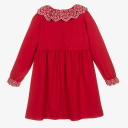 Tartine et Chocolat-Girls Red Viscose Dress  | Childrensalon Outlet