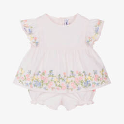 Tartine et Chocolat-Girls Rosy Cotton Blossom Ensemble | Childrensalon Outlet