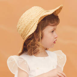 Tartine et Chocolat-قبعة شمسية منسوجة للبنات | Childrensalon Outlet