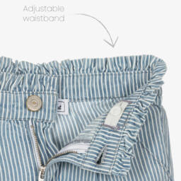 Tartine et Chocolat-بنطلون مقلم قطن لون أزرق للبنات | Childrensalon Outlet