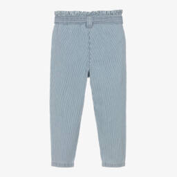 Tartine et Chocolat-بنطلون مقلم قطن لون أزرق للبنات | Childrensalon Outlet