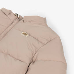 Tartine et Chocolat-Girls Taupe Quilted Hooded Coat | Childrensalon Outlet