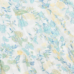 Tartine et Chocolat-Girls White & Blue Floral Cotton Dress | Childrensalon Outlet