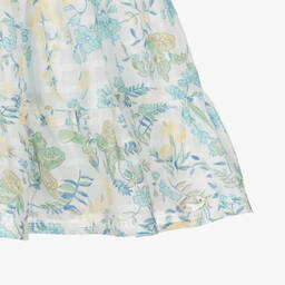 Tartine et Chocolat-Girls White & Blue Floral Cotton Dress | Childrensalon Outlet