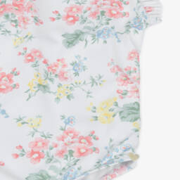 Tartine et Chocolat-Girls White Floral Ruffle Swimsuit | Childrensalon Outlet